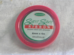 6mm x 4m Double Sided Satin Ribbon Fuchsia